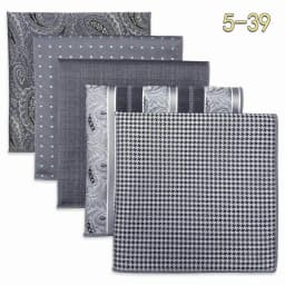 5 PCS Mens Pocket Square Set Assorted Handkerchief Multi Styles Paisley Floral Suit Large 32cm Hanky Business Accessories