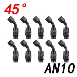 10x Universal Straight 0 45 90 180 Degree AN3 AN4 AN6 AN8 AN10 AN12 Hose End Fitting Hose Adapter For Swivel PTFE Oil Fuel Line