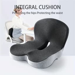 Solvath Ergonomic Seat Cushion with Backrest Soft Supportive Washable Office Chair Pad for Hip Waist Comfort Ideal for Long Sitt