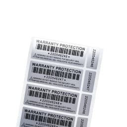 100% silver full transfer tamper obvious label security warranty invalid sticker Major minor double serial number label