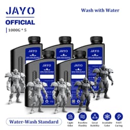 JAYO Water Washable 3D Resin 5pcs/set 3D Printer Resin 405nm UV Standard Rapid Photopolymer Resin for LCD/DLP/SLA 3D Printer