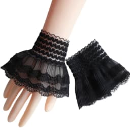 Gothic Retro Black Detachable Sleeve Fake Cuffs Multi Layer Lace Patchwork Princess Sweater Decorative Wristband Dropshipping