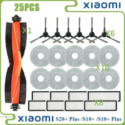 For Xiaomi Robot Vacuum S20+ Plus B108GL/ S10+ Plus B105 Parts Main Roller Side Brush Hepa Filter Mop Cloth Accessories