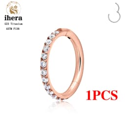 1/10PCS G23 Titanium Nose Rings Septum Clicker Ear Cartilage Tragus Helix Daith Earrings Hoops 16G 18G CZ Body Piercing Jewelry