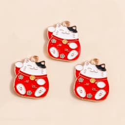 10pcs 13*17mm DIY Enamel Mini Cat Charms for Necklaces Pendants Earrings Cute Animal Charms Handmade Jewelry Making Accessories