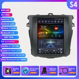 9.7"7862 Android 13 Car radio for Toyota Corolla E140 E150 2006-2013 Multimedia player 4G Autoradio DSP Carplay GPS navi Stereo