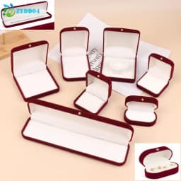 ●1PCS Flocking Gold Buckle Jewelry Box Pendant Ring Necklace Earring Bracelet Display Storage Box Luxury Feelings Packaging Box