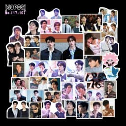 40PCS Thai BL CP JoongDunk GeminiFourth Sticker Pack Waterproof Art Stickers for Suitcase, Computer, Journal, Stationery