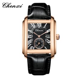Chenxi 8216 Top Brand Rectangle Sport Men Watch Hot Sell Military Calendar Waterproof Male Genuine Leather Quartz Elegant Clock