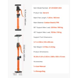 SucceBuy 2-Pack Cabinet Jack Support Pole Steel Telescopic Quick Support Rod Adjustable 3rd Hand System for Lifting Cargo Bars