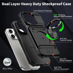 Case For iPhone 16 15 14 13 12 11 Pro Max XS XR 8 7 Plus Magnetic Rotated Ring Kickstand Heavy Duty Drop Protection Wallet Cover