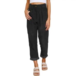 Women's 2025 Fall Corduroy Pants - High Waist Relaxed Straight Leg Trousers, Solid Color Casual Lounge Pants