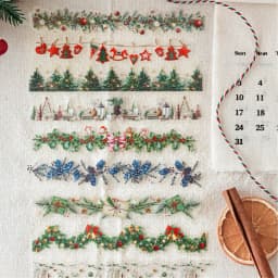 20pcs Retro Christmas PET Stickers Stripe Creative Collage DIYJunk Journal Diary Scrapbook Planner Handbook Aesthetic Supplies