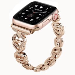 Diamond Heart Strap for Apple Watch band 40mm 44mm 38mm 44mm 45mm 49mm 42mm Metal Bracelet iWatch series se 7 6 3 5 Ultra 2 8 9