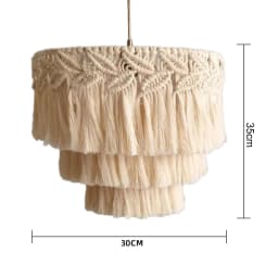 Macrame Lamp Shade Boho Pendant Light Shade Ceiling Light Cover Chandelier Decorative for Dorm Living Room Home Decor