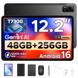 DOOGEE AORLYM P12 Pro Tablet 48GB+256GB Gemini AI 12" 2.4K 120Hz Display 12000mAh Large Battery UNISOC T7300 Widevine L1 4G Dual SIM Android 16 Smart Pad