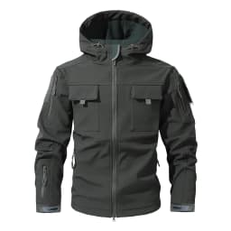 Men's Silent Soft Shell Camouflage Tactical Jacket Waterproof Warm Fleece Hunting Jackets Outdoor Hiking Fishing Hooded Coat