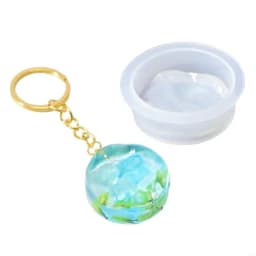 LX9D Flexible Silicone Castes Keychain Mould for Epoxy Resin Great for Art Projects and Special Occasion Keepsakes Use