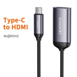 Toocki Type C To HDMI Adapter HD 4K@60Hz Video Cable For iPhone MacBook iPad Samsung Xiaomi TV Monitor Projector Cable Converter