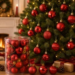 34Pcs/Box 4cm Christmas Ball Decoration Xmas Tree Pendent Ornaments for Home Decor Navidad New Year 2026 Party Gift Supplies