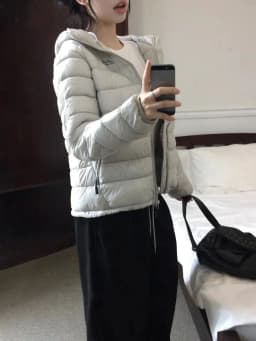 Korean Style Women's Winter Cotton Jacket Lightweight Long Sleeve Hooded Outdoor Coat Slimming Thin Bone Design Casual Fashion