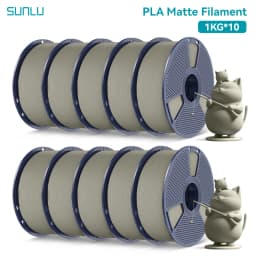 SUNLU 10Roll PLA Matte Filament 1.75mm 1kg Spool (2.2lbs) Smooth Matte Finish Neatly Wound Filament Fit Most FDM Printer