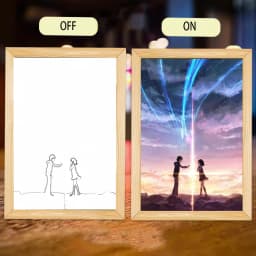 INS Anime Your Name Led Night Light Painting,USB Plug-in 3-colors Lighting Starry Sky Table Lamp Mood Lamp Couple Special Gift
