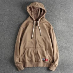 Autumn Winter New American Retro Long Sleeve Solid Color Hooded Hoodies Men's Simple Washed Casual Loose Cardigan Sweatshirts
