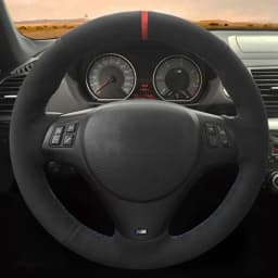 Customized Car Steering Wheel Cover Black Suede Steering Wheel Braid For BMW M Sport M3 E90 E91 E92 E93 E87 E81 E82 E88 X1 E84