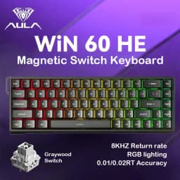 AULA WiN 60 Magnetic Axis Keyboard RT Custom Mechanical Wired Connection for Gaming with Webdriver for 8K Response Rate