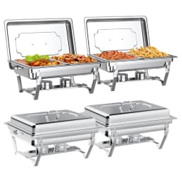 2/4/6Pack Chafing Dish Buffet Set Stainless Steel 8QT Food Servers and Warmers Fuel Holder for Party Catering Wedding