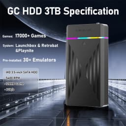 3TB Gaming HDD Playnite&Retrobat&Launchbox Retro Game Console with 17000+ Games for PS4/PS3/PS2/Wii/Wiiu/SS and WIN PC/Laptop