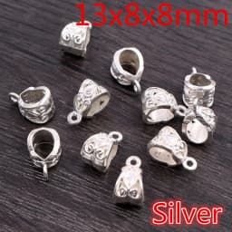 20pcs 3-Styles Beads Bails Pendants Jewelry Making DIY Necklace Silver Plated Gold Black Beads Bails Pendants Charm Beads Bails