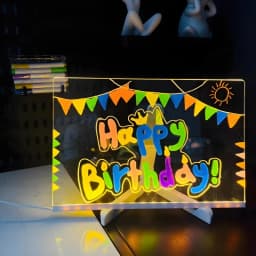 Light Up Acrylic Message Board Night Light Rewritable DIY Children's Glowing Drawing Board Message Lamp With 7 Colorful Pens