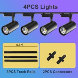 Full Set Led Track Lights 50W 40W 20W Cob Ceiling Rail Spotlight Lighting Indoor For Living Room Kitchen Decor Led Track Lights