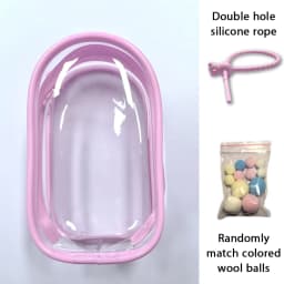 For Mini Labubu Pin For Love V4 Transparent Colorful Protector Case Doll Accessories Plush Doll Display Bag Outdoor Keychain Toy