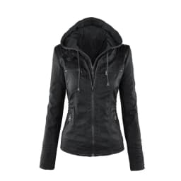 Faux Leather Jacket Women 2026 Basic Jacket Coat Female Winter Motorcycle Jacket PU Leather Zipper Hoodies Outerwear Chaqueta