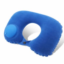 Portable Self Inflating Travel Neck Pillow Ergonomic U Shaped Air Cushion Soft Skin-Friendly Velvet Pillow for Flight Road Trip