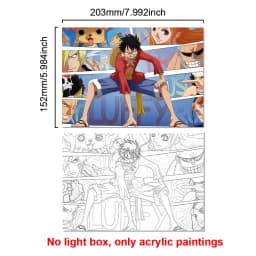 Anime Character One Piece Luffy Zorro Animated Frame LED Light Study Bedroom Christmas Birthday Gift