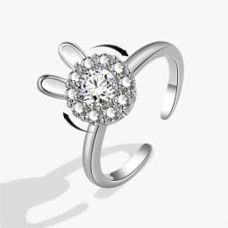 2026 Fashion Beads Anxiety Ring Fidget Spinner Rings Korea Crystal Butterfly Flower Star Moon Ring Anti Stress Jewelry Gift