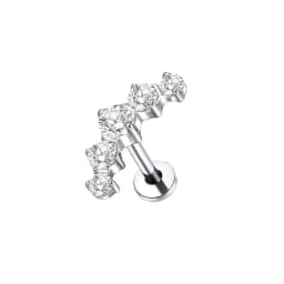 1/5PCS Titanium 16G 5 CZ Labret Lip Rings Crystal Cluster Ear Cartilage Tragus Helix Daith Conch Earring Piercings Jewelry