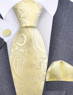 GUSLESON 8cm Blue Black Pink Men Ties Pocket Square Cufflinks Set Paisley Silk Necktie Wedding Business Gift Tie Accessories