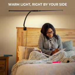 Double Head Scissor Arm LED Desk Lamp with Clamp Dimmable 3 Color Modes 10 Brightness Eye-Caring Architect Light, USB Adjustable Monitor Lamp for Office Study Gaming Reading Workbench