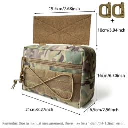 Camouflage Utility Pouch Multi‑compartment Organizer Bag for Backpack Vest Attachment Outdoor Storage Waist Accessories Bag
