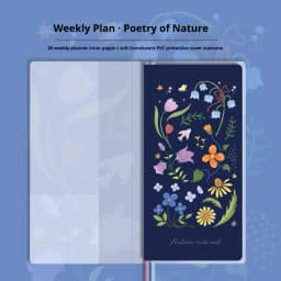 Kinbor Original Undated Weekly Planner, Illustrated Hardcover Journal with Two Pages Per Week, Portable To-Do List Notebook Slim