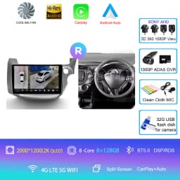 For Honda Jazz 2 GG 2008 - 2014 Fit 2 GE GP GE 2007 - 2014 GPS Car Radio Navigation Multimedia Video Player Stereo BT Android 16