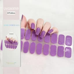 16/20/22Tips Semi-Cured Gel Nail Patch Adhesive Sliders Long Lasting Full Gel Nail Stickers DIY Manicure Harden In UV Lamp Need