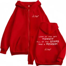 Lil Peep Look At The Sky Tonight All of The Stars Have A Reason Zipper Hoodie Men Women Hip Hop Fashion Pop Music Zip Up Jacket