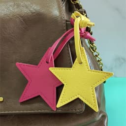 8cm PU Leather Patch Five-Pointed Star Keychain Star Decoration For Embellishing Bag Clothing Lanyard
