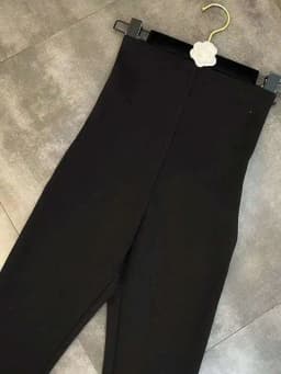 DEAT Casual High Elastic Waist Cross Patchwork Design Pencil Pants For Women Stretch Black Trousers 2026 Autumn Female 11XX5390